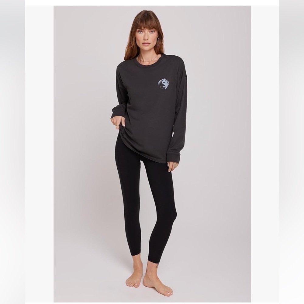 SPIRITUAL GANGSTER PEACE CARA LONG SLEEVE VINTAGE BLACK TEE - Picture 16 of 16